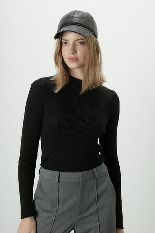 Basic Knitwear Bodysuit Black