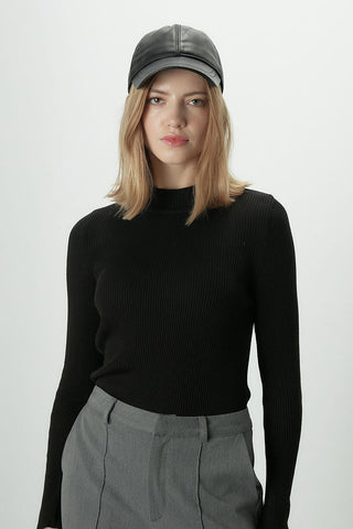 Basic Knitwear Bodysuit Black