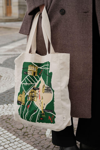 Printed Canvas Bag Copenhagen Map
