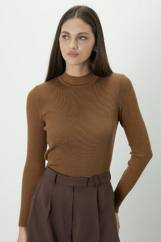 Basic Knitwear Bodysuit Hazelnut