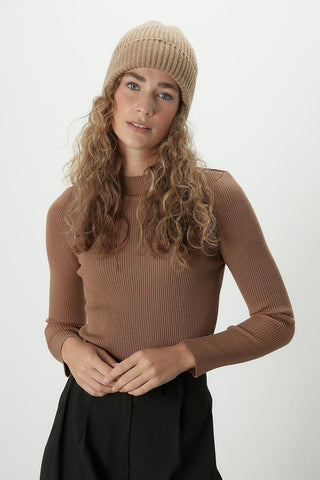 Basic Knitwear Bodysuit Camel