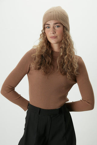 Basic Knitwear Bodysuit Camel