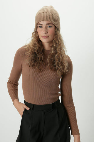 Basic Knitwear Bodysuit Camel