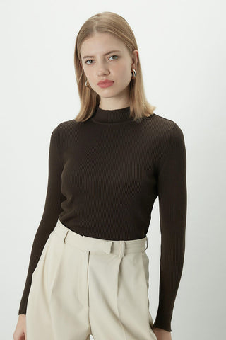 Basic Knitwear Bodysuit Dark Brown