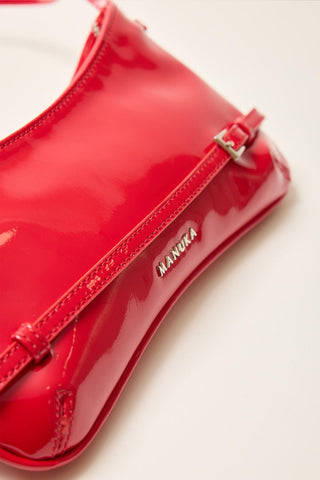 Diana Patent Leather Baguette Bag Red