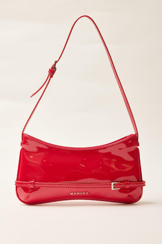 Diana Patent Leather Baguette Bag Red