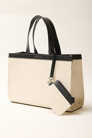 Wide Canvas City Bag Natural