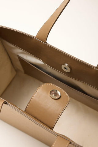 Wide Canvas City Bag Camel