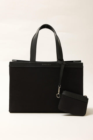 Wide Canvas City Bag Black