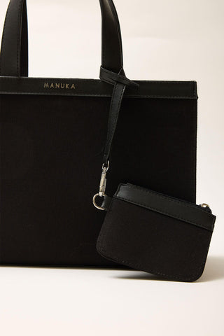 Wide Canvas City Bag Black