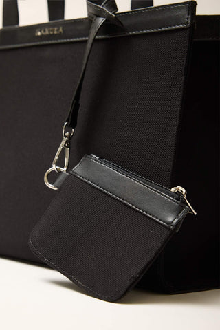 Wide Canvas City Bag Black