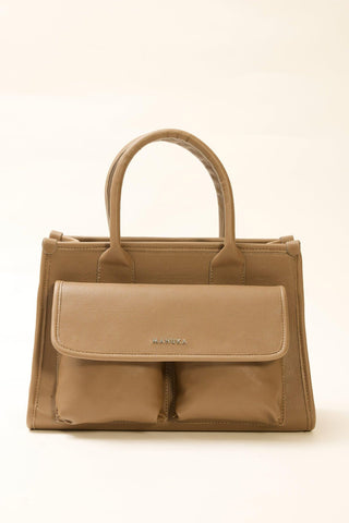 Wide Pocket Shoulder Bag Mink