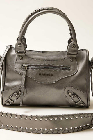 Marcie Leather Bag Silver