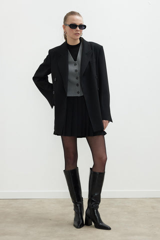 Oversize Kruvaze Blazer Ceket Siyah