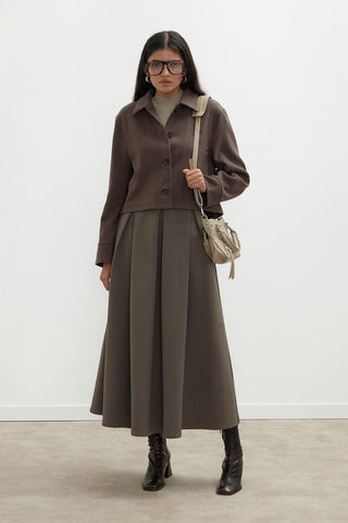 Sandra Pleated Skirt Mink