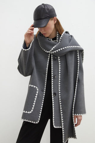 Maya Embroidered Cachet Coat Anthracite