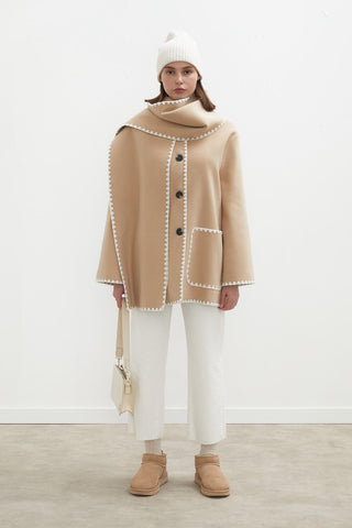 Maya Embroidered Cachet Coat Nude