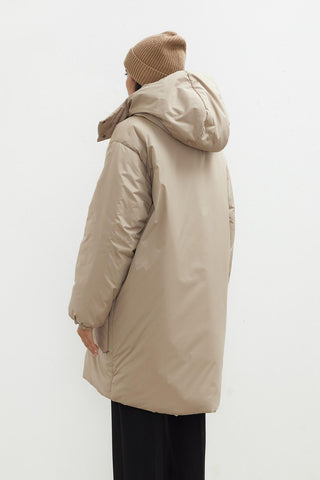 Hooded Anorak Jacket Dark Beige