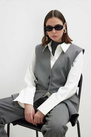 Premium Suit Vest Grey