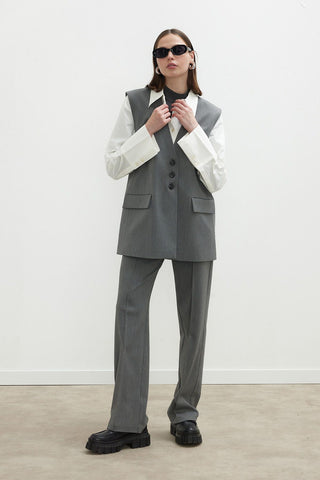 Premium Suit Vest Grey