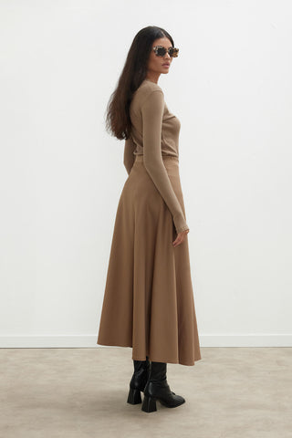 PARMAK GEÇİRMELİ RİBANALI BODY KAHVE