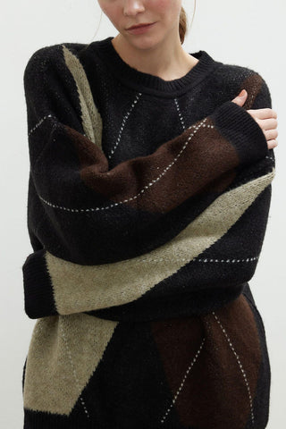 Baklava Pattern Knitwear Sweater Brown