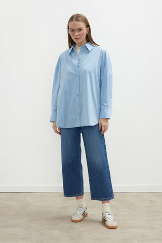 Oversize Basic Shirt Blue