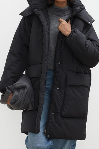 Kapüşonlu Anorak Ceket Siyah
