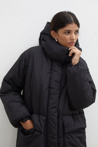 Kapüşonlu Anorak Ceket Siyah