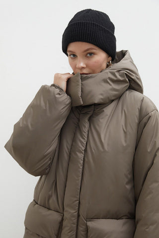 Hooded Anorak Jacket Mink