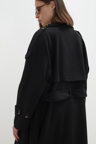 Premium Oversize Trençkot Siyah
