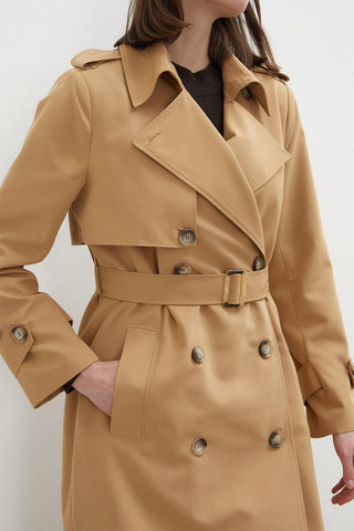 Diana Double-Breasted Fit Trench Coat Camel