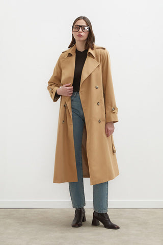 Diana Double-Breasted Fit Trench Coat Camel