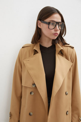 Diana Double-Breasted Fit Trench Coat Camel