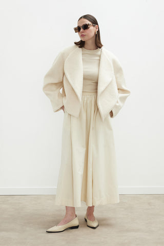 Jacqueline Kısa Kaşe Kaban Ekru