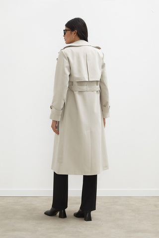 Diana Double-Breasted Fit Trench Coat Stone