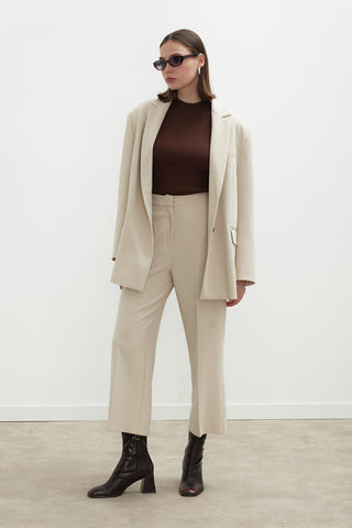 Sandy Straight Fit Culotte Trousers Stone