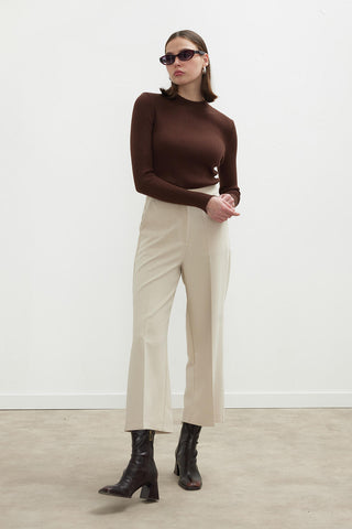 Sandy Straight Fit Culotte Trousers Stone