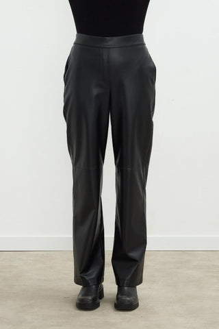 Leather Palazzo Trousers Black