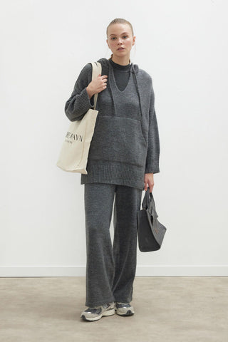 Cozy Knit Trousers Anthracite