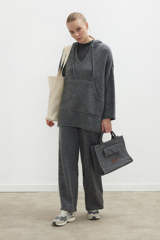 Cozy Knit Trousers Anthracite