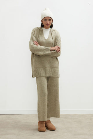 Cozy Knit Trousers Mink