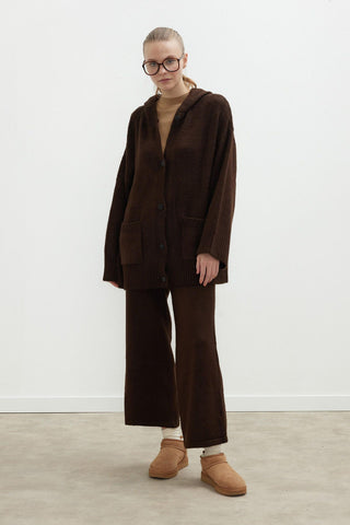 Cozy Knit Trousers Dark Brown