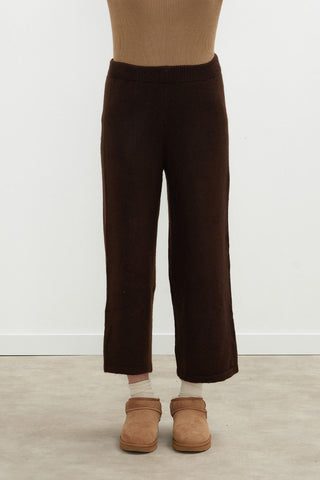 Cozy Knit Trousers Dark Brown