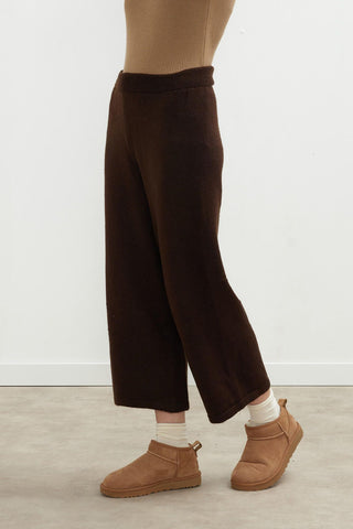 Cozy Knit Trousers Dark Brown