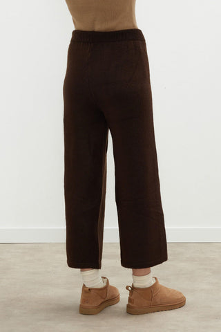 Cozy Knit Trousers Dark Brown