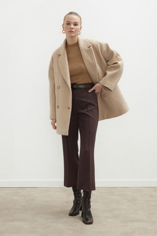 Straight Cut Trousers Dark Brown