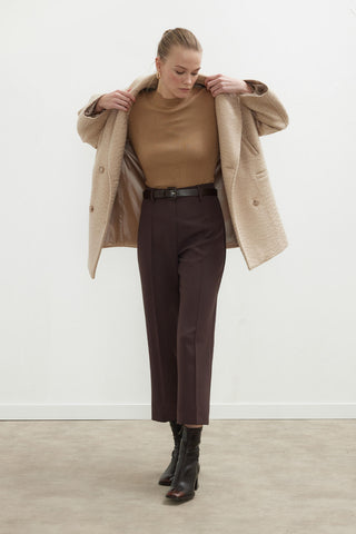 Düz Kesim Pantolon Koyu Kahve