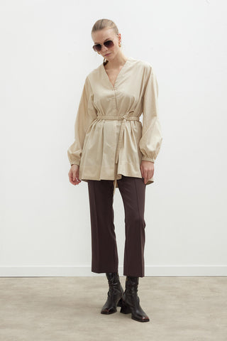 Düz Kesim Pantolon Koyu Kahve