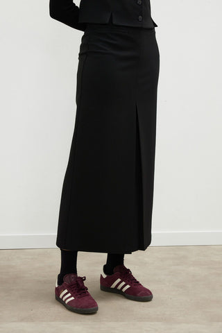 Premium Pleated Pencil Skirt Black